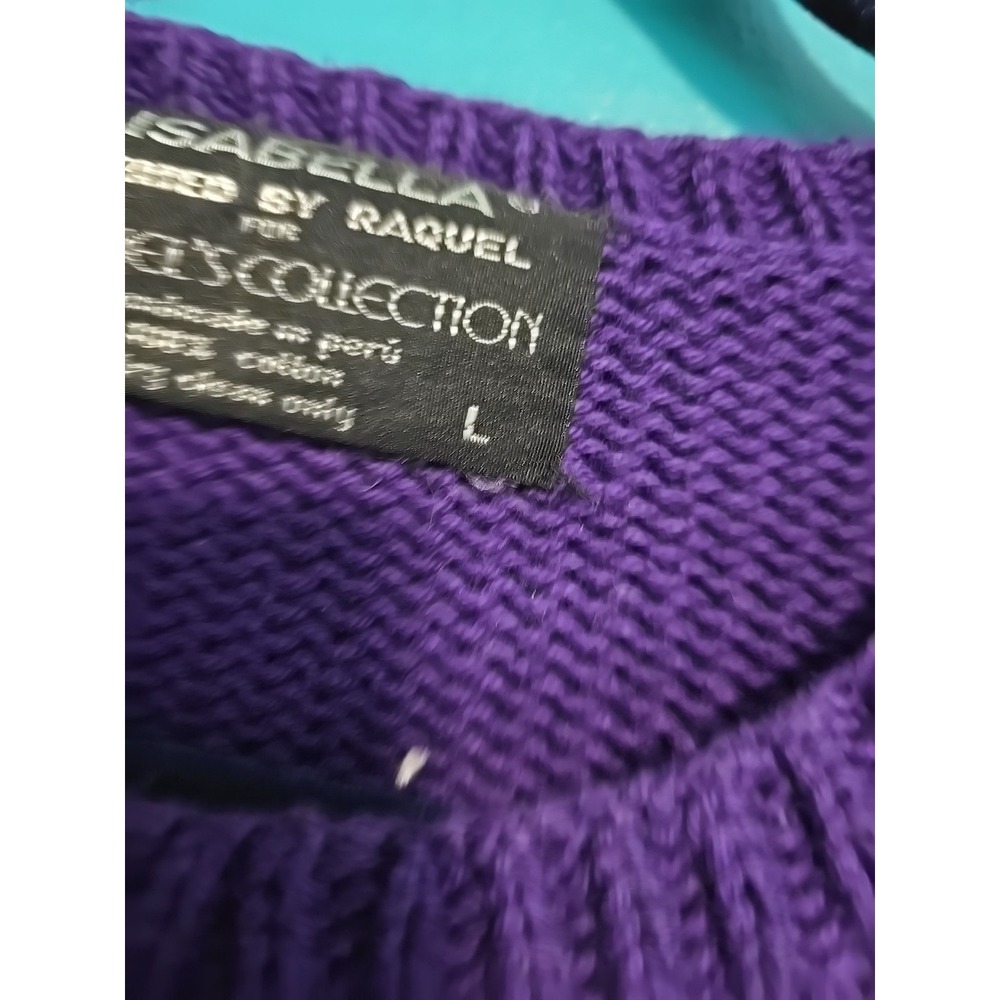 Vtg Isabella Raquel 3d Kid Skiing Winter Snow Handmade Peru Sweater 100% Cotton - Picture 9 of 9